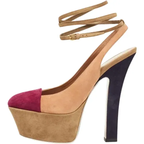 Pre-owned Pumps, female, , Size: 7 US Pre-owned Suede heels - Yves Saint Laurent Vintage - Modalova