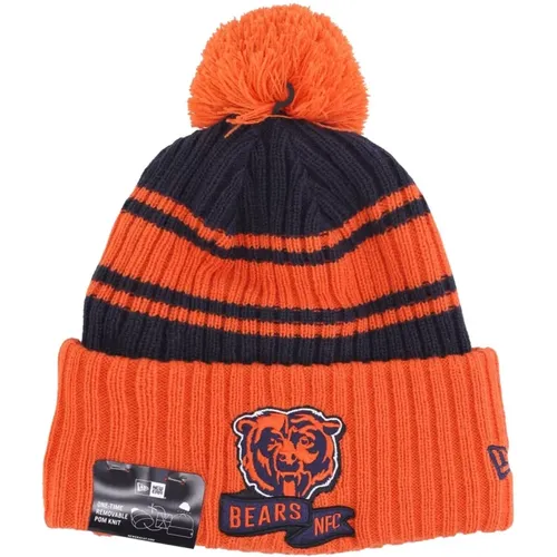 Beanies, male, , Size: ONE SIZE Chicago Bears Pom Pom Beanie Hat - new era - Modalova