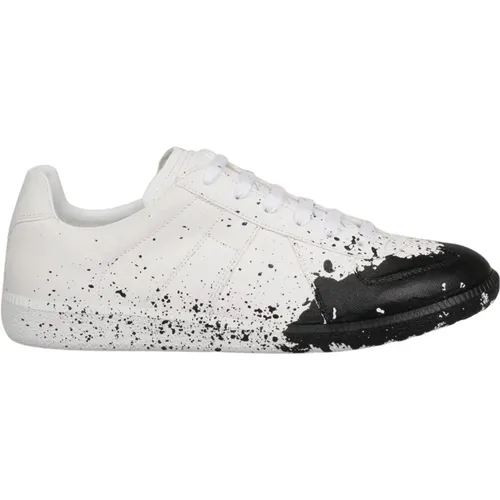 Paint Splatter Canvas Sneakers , male, Sizes: 7 UK - Maison Margiela - Modalova
