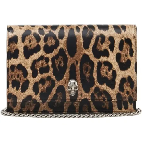 Cross Body Bags, female, , Size: ONE SIZE Leopard Print Small Skull Bag - alexander mcqueen - Modalova