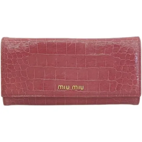Pre-owned Wallets, female, , Size: ONE SIZE Pre-owned Leather wallets - Miu Miu Pre-owned - Modalova