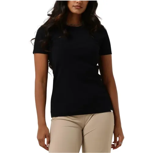 Schwarzes Baumwoll-T-Shirt , Damen, Größe: L - Penn&Ink N.Y - Modalova