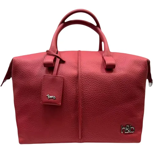 Rote Leder Crossbody Tasche , Damen, Größe: ONE Size - Harmont & Blaine - Modalova