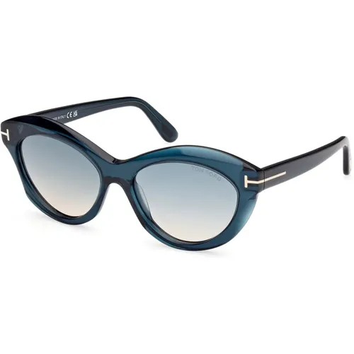 Damen Ovale Sonnenbrille Celeste Blau - Tom Ford - Modalova