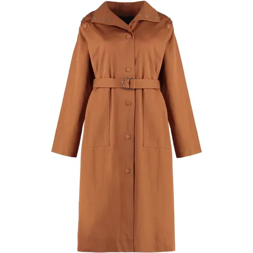 Baumwoll Trenchcoat mit Lederdetails - Yves Salomon - Modalova