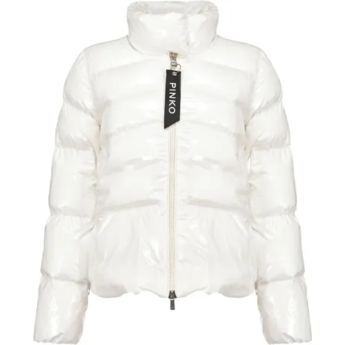 Quilted Nylon Crystal Coat , female, Sizes: L - pinko - Modalova