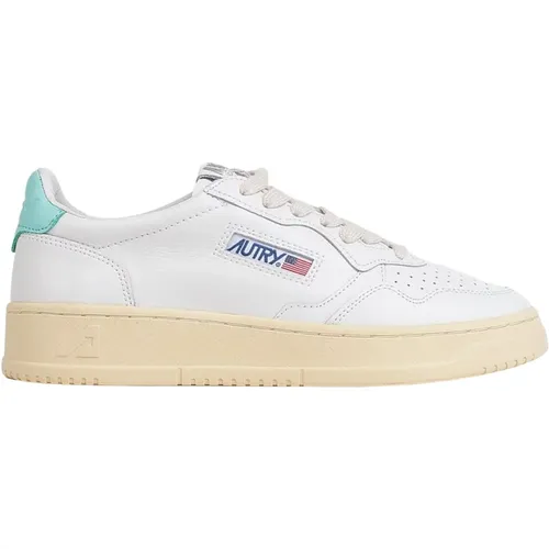 Leather Sneakers with Turquoise Details , female, Sizes: 2 UK - Autry - Modalova