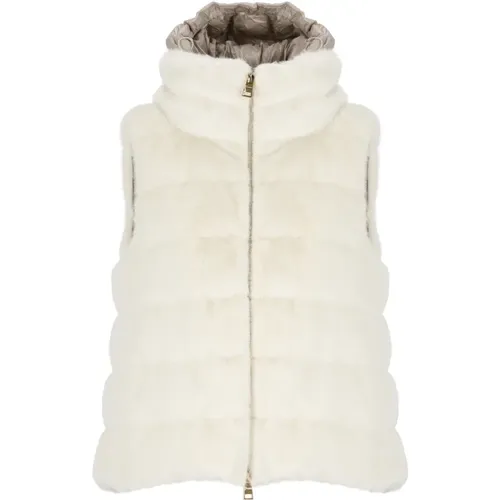 Quilted Faux Fur Vest Woman , female, Sizes: L, XS, M, S - Herno - Modalova