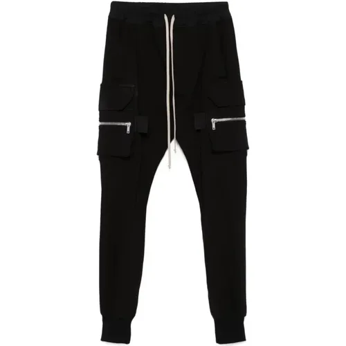 Sweatpants, male, , Size: XL Cargo Pants with Elasticated Waistband - Rick Owens - Modalova
