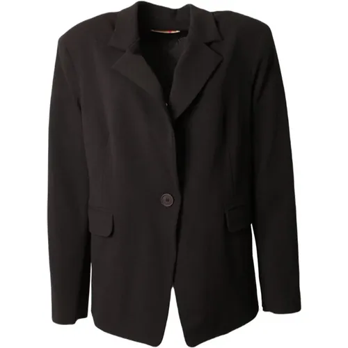 Eleganter Myosotis Schwarzer Blazer , Damen, Größe: 4XL - Amélie & Amélie - Modalova