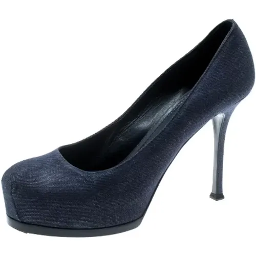 Pre-owned Denim heels , female, Sizes: 7 UK - Yves Saint Laurent Vintage - Modalova
