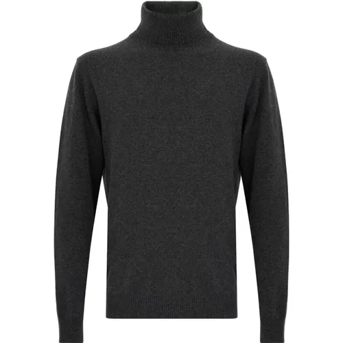 Turtlenecks, male, , Size: 2XL Merino Cashmere High Neck Sweater Grey - Daniele Fiesoli - Modalova