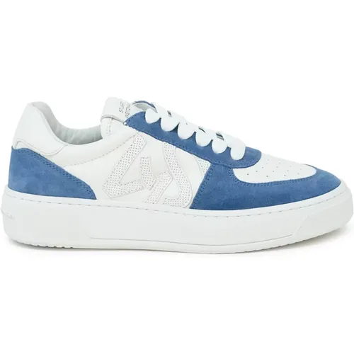 White Blue Courtside Monogram Sneaker , female, Sizes: 4 UK, 5 UK, 3 UK, 7 UK - Stuart Weitzman - Modalova