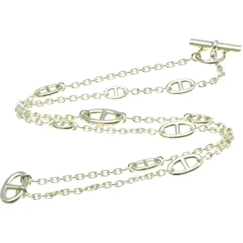 Pre-owned Jewellery, female, , Size: ONE SIZE Pre-owned Silver necklaces - Hermès Vintage - Modalova