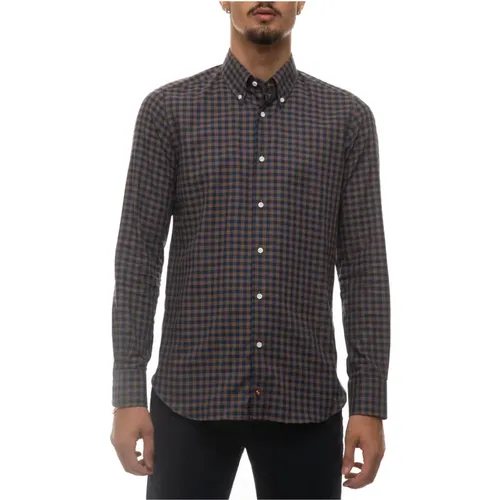 Checkered Button-Down Casual Shirt , male, Sizes: 6XL, XL, 5XL - Càrrel - Modalova