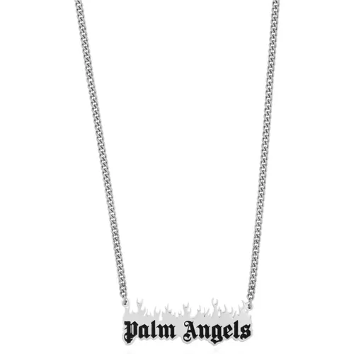 Necklaces, male, , Size: ONE SIZE Necklace with logo pendant - Palm Angels - Modalova