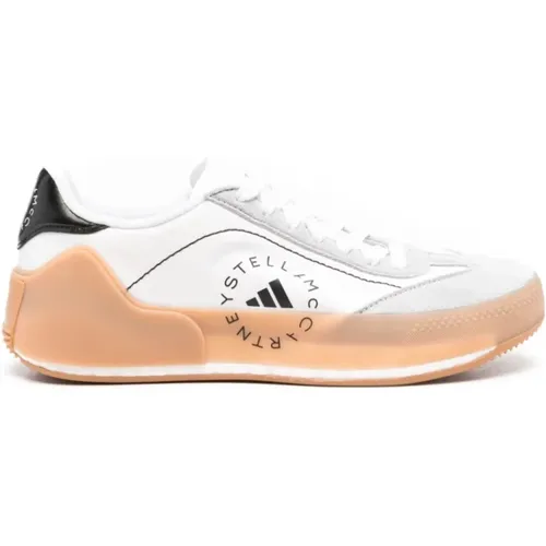 White Shell Panel Sneakers , female, Sizes: 5 1/2 UK - adidas by stella mccartney - Modalova