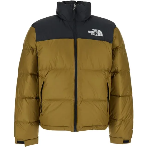 Retro Nuptse Grüne Mäntel,Grüne Ripstop Pufferjacke - The North Face - Modalova