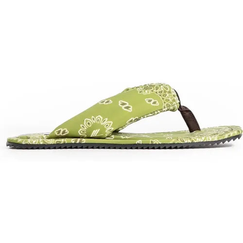 Flip Flops, female, , Size: 9 US Bandana Print Thong Sandals - The Attico - Modalova