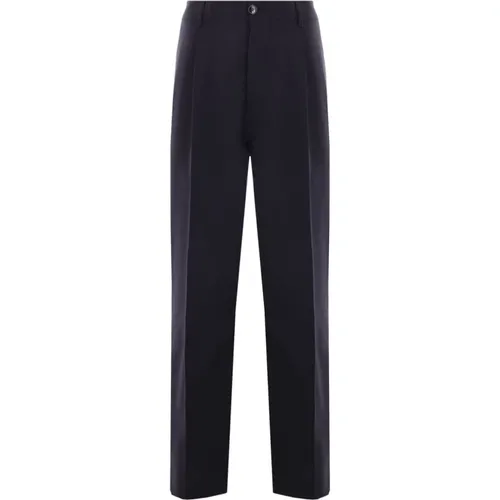 Chinos, male, , Size: XL Wide Leg Wool Trousers - Marni - Modalova