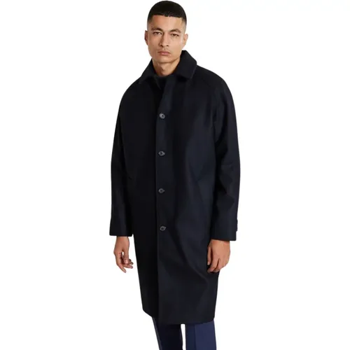 Marineblauer Loose-Fitting Mac Mantel , Herren, Größe: L - L'Exception Paris - Modalova