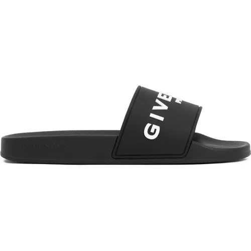 Sliders, male, , Size: 9 US Rubber Logo Sandals - Givenchy - Modalova