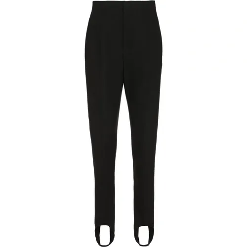 Slim-fit Trousers, female, , Size: XS Cotton High-rise Trousers with Stirrups - Bottega Veneta - Modalova