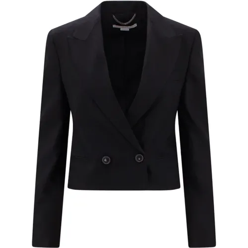 Schwarzer Lederblazer Ss23 , Damen, Größe: S - Stella Mccartney - Modalova