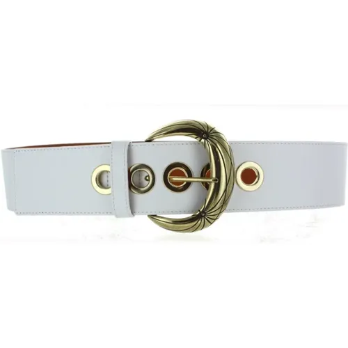 Wide Leather Belt AND Brass Bucle , female, Sizes: 85 CM, 75 CM, 80 CM - maison boinet - Modalova
