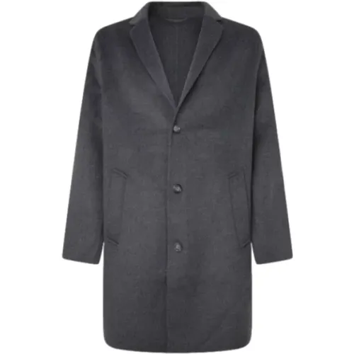 Single-Breasted Coats, male, , Size: 2XL Wool Coat Brighton - Pepe Jeans - Modalova