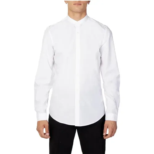 Weißes Button-Up Mandarin Kragen Hemd , Herren, Größe: XL - Antony Morato - Modalova