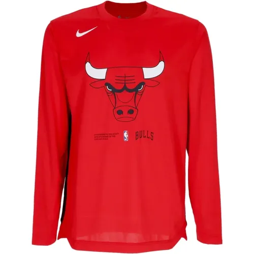 Chicago Bulls Long Sleeve T-Shirt , male, Sizes: XS, M, XL, S, L - Nike - Modalova