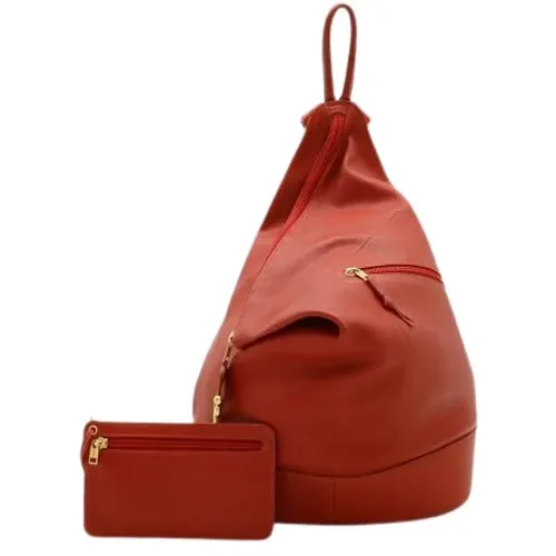 Pre-owned Backpacks, female, , Size: ONE SIZE Pre-owned Leather Backpack - Loewe Pre-owned - Modalova