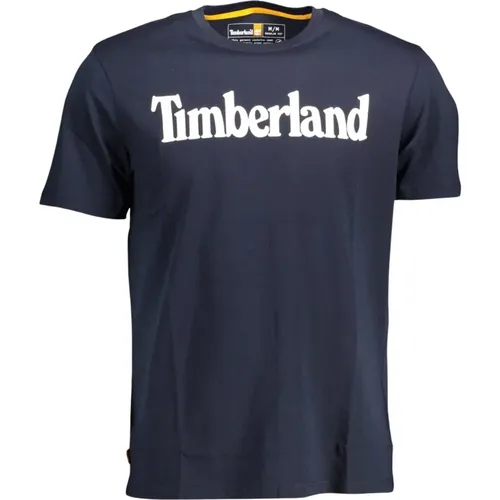 Klassisches Blaues Baumwoll-T-Shirt , Herren, Größe: XL - Timberland - Modalova