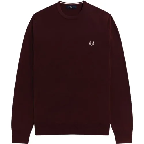 Sweatshirts, male, , Size: S Classic Crew Knit Sweater - Fred Perry - Modalova