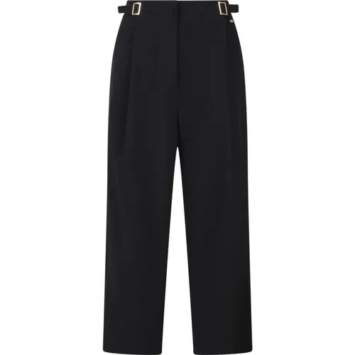 Straight Trousers, female, , Size: 2XS Wide Leg High Waist Trousers - Herno - Modalova