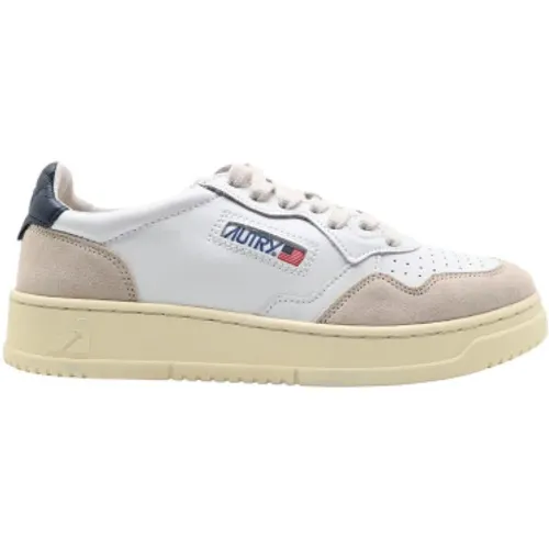 White Blue Leather Sneakers , male, Sizes: 1 UK - Autry - Modalova