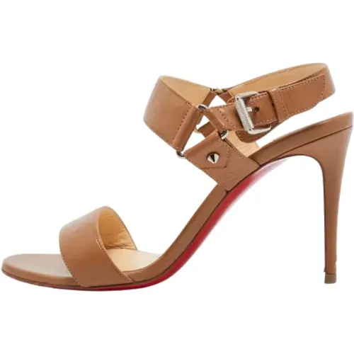 Pre-owned Sandals, female, , Size: 7 1/2 US Pre-owned Leather sandals - Christian Louboutin Pre-owned - Modalova