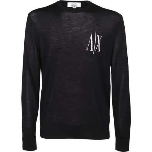 Basic Pullover Sweater , Herren, Größe: L - Armani Exchange - Modalova