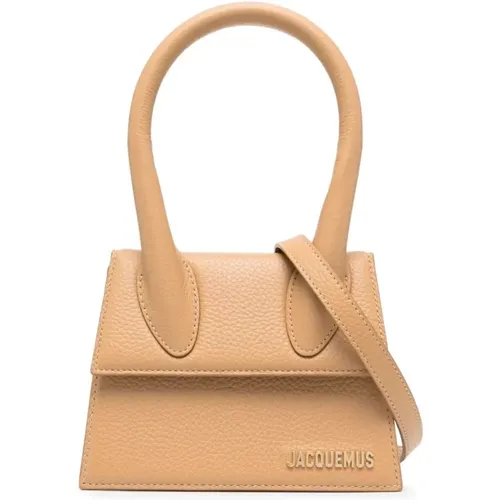 Camel Leather Tote Bag , female, Sizes: ONE SIZE - Jacquemus - Modalova