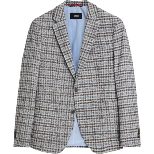 Blazers, male, , Size: XL Wool Blend Check Blazer - CINQUE - Modalova