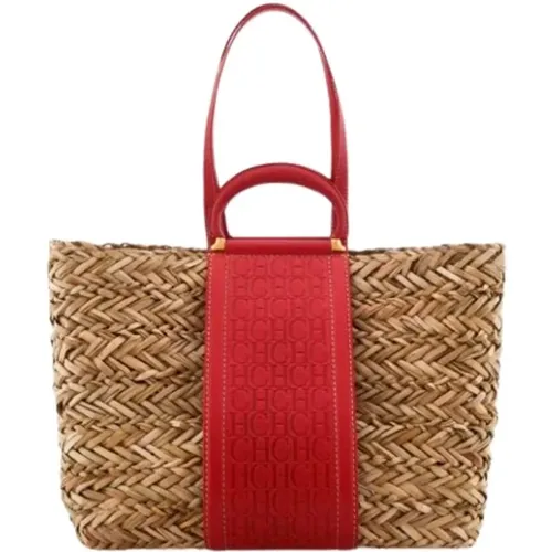 Handbags, female, , Size: ONE SIZE Charro Insignia Basket Handbag - Carolina Herrera - Modalova