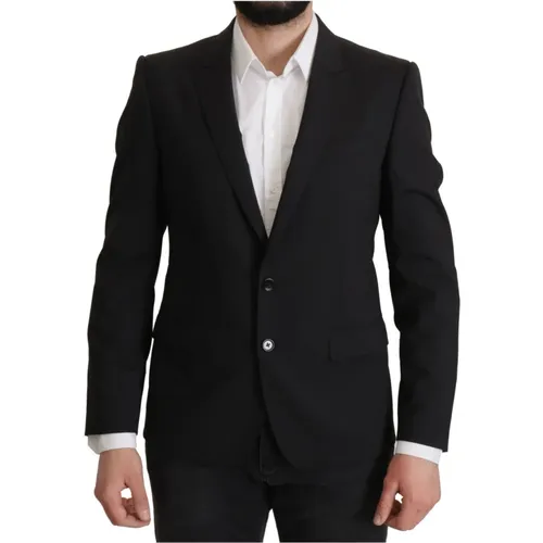 Formal Blazers, male, , Size: L Elegant Slim Fit Blazer Jacket - Dolce & Gabbana - Modalova