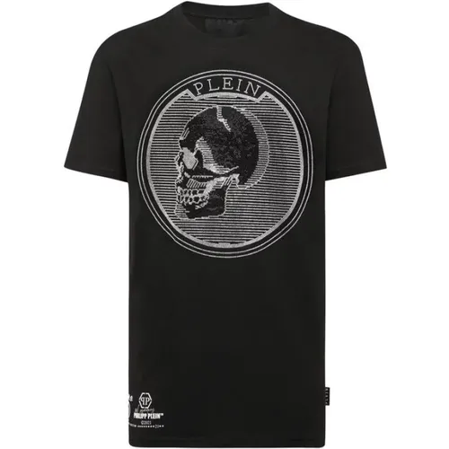 T-Shirt with Crystal Skull Print , male, Sizes: 2XL, S - Philipp Plein - Modalova