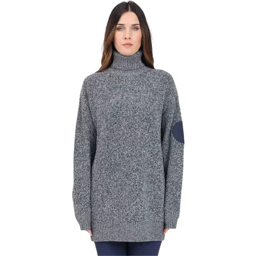 Blauer Rollkragenpullover , Damen, Größe: L - Elisabetta Franchi - Modalova