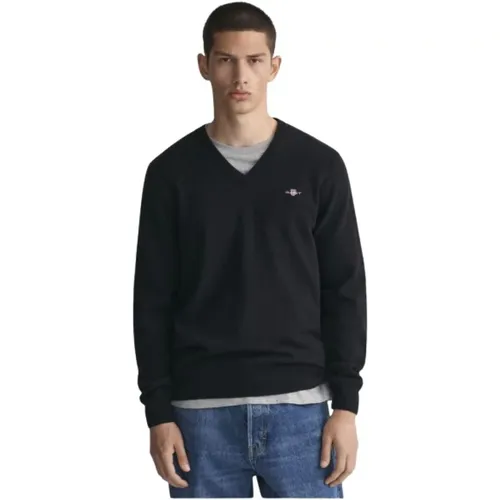 Ultra Fine Wool V-Neck Sweater , male, Sizes: XL, M, 2XL, L, S - Gant - Modalova