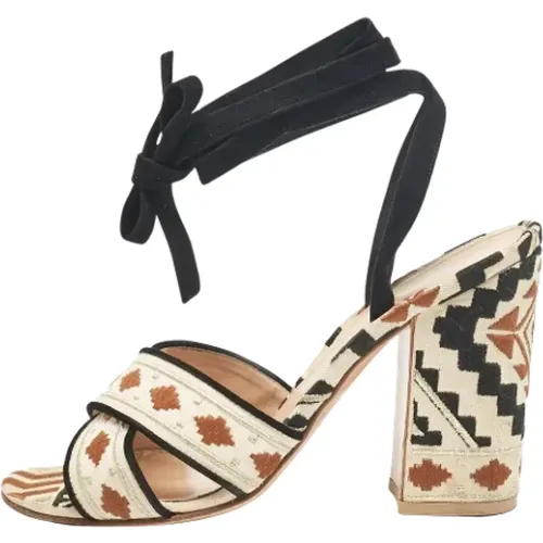 Pre-owned Sandals, female, , Size: 9 US Pre-owned Canvas sandals - Gianvito Rossi Pre-owned - Modalova