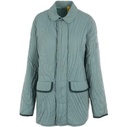 Aqua Lightweight Nylon Coat with Graphic Quilting , female, Sizes: XS, S, M - Moncler - Modalova