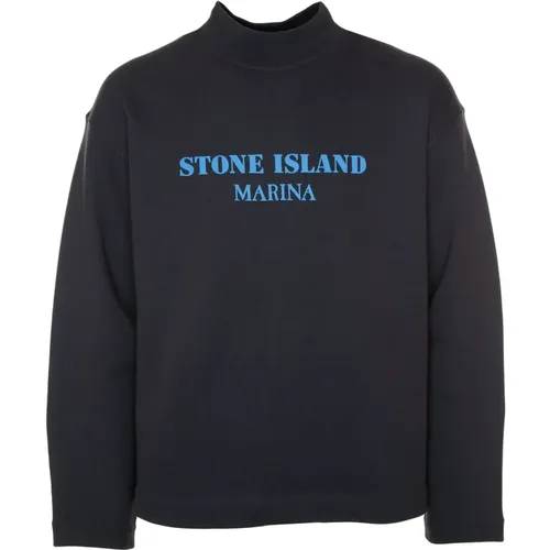 Logo Print Sweatshirt with Round Neck , male, Sizes: M - Stone Island - Modalova