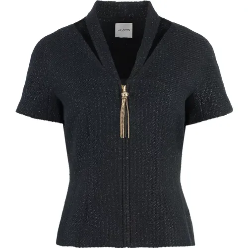 Blouses, female, , Size: 2XS Cut-out Front Cotton Blouse - ST. John - Modalova